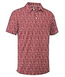 SWISSWELL Mens Golf Shirt Short Sleeve Moisture Wicking Print Polo Shirts for Men Performance Summer Tshirt Red 3XL