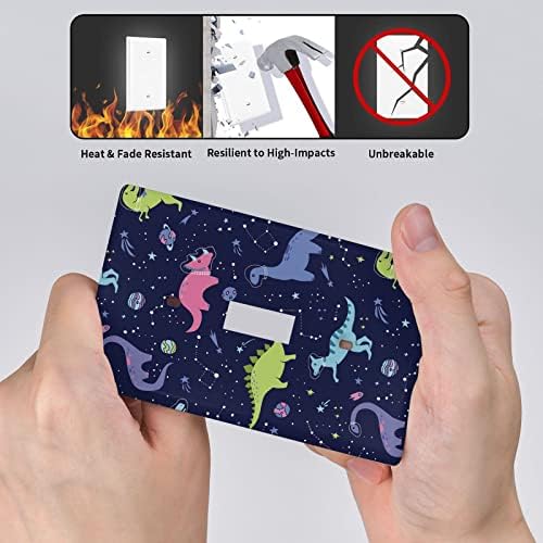 Dinosaur Single Toggle Light Switch Cover Plate Decorative Cute Blue 1-Gang Suitable for Boy Girl Kids Room Home Office 4.5" x 2.76" — view 4