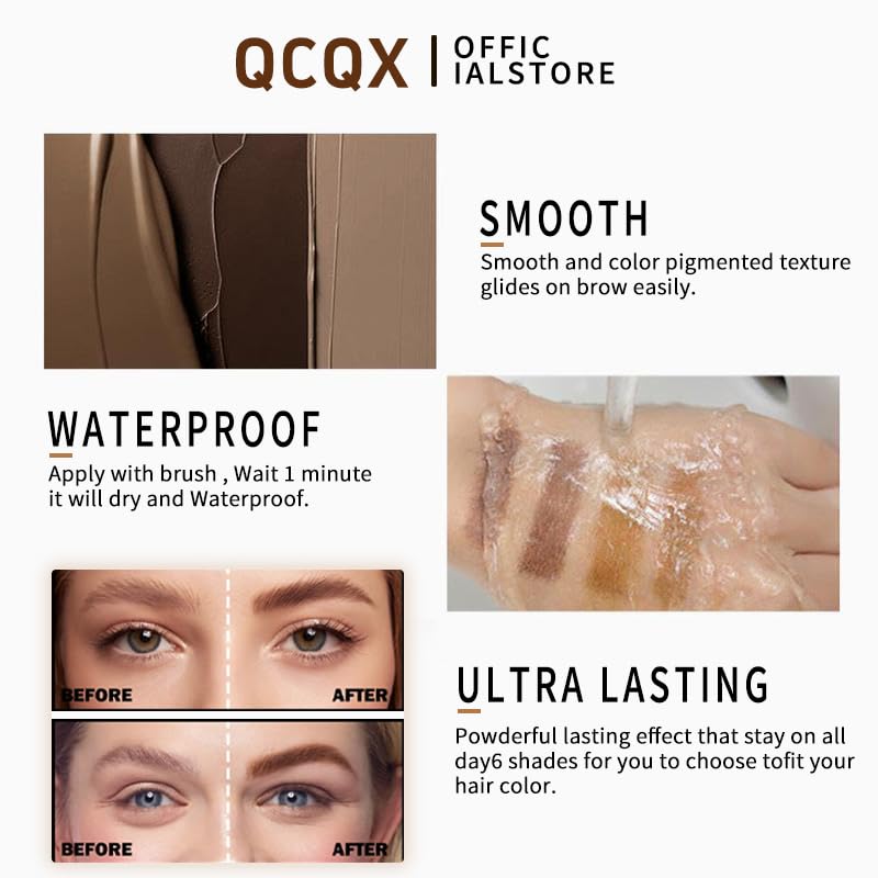 Eyebrow Gel Three Dimensional Eyebrow Dye Cream, Brow Tint Waterproof and Sweatproof, Volumizing Long Lasting Eyebrow (CHOCOLATE)