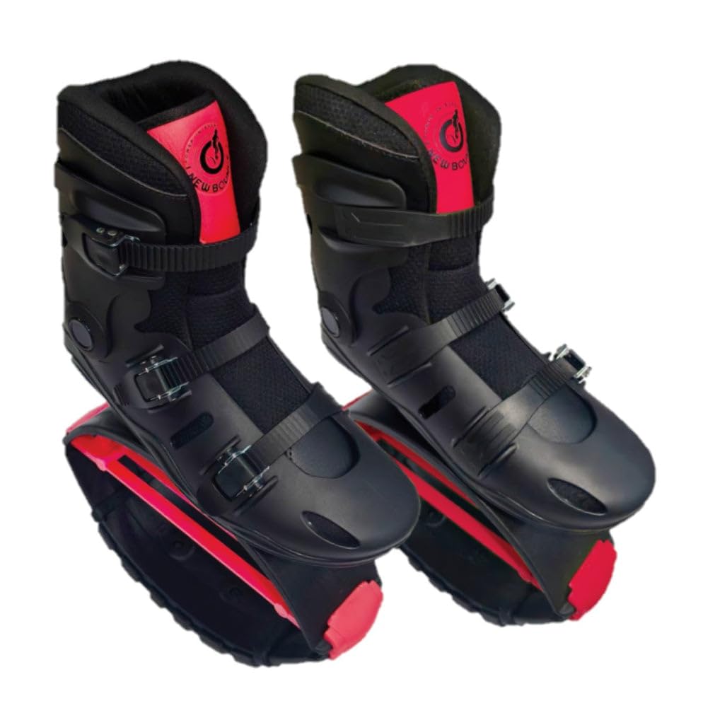 New Bounce Jumping Shoes for Adults – Kangaroo Jump Boots for Fitness & Fun, Adjustable Bounce Shoes for Men & Women, Indoor & Outdoor Rebound Exercise, Up to 245Lbs. (Red)