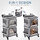 FASRIOU Katzentransportbox für 2 Katzen mit Rollen, Katzen transportboxen für 2 Katzen bis 12kg, Faltbarer Katzentransporttasche für 2 Katzen/kleine Hunde/Kaninchen, Grau
