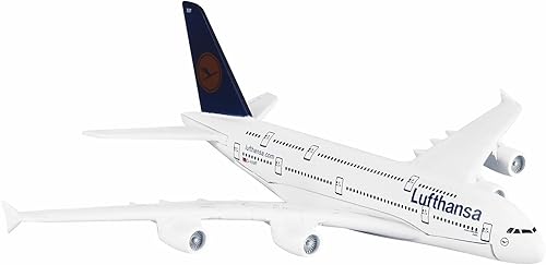 Miniatura 8 de DAGIJIRD 16 * 10 * 9CM A380 alemán Lufthansa Airbus modelo de avión civil modelo 6.3 in simulación modelo de avión decoración