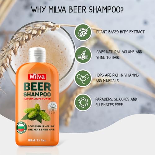 Milva Bier-Shampoo 200 ml für Damen – Haarpflege mit Hopfenextrakt