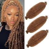 24 Inch 3 Packs Springy Afro Twist Hair Pre Fluffed Spring Twist Hair For Distressed Soft Locs Light Golden Brown Afro Twist Hair Natural Marley Twist Braiding Hair Extensions (24 Inch 3Pcs, 27#)