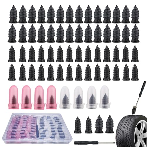 HUXILI 60 Pcs Tyre Repair Screws 2 Sizes Fast Self Sealing Tyre Repair Nail Vacuum Car Puncture Repair Kit Universal Tire Plugs Emergency Accessories for Motorcycle Auto Car Truck Tractor(30S/30L)