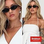 Retro Oval Sunglasses for Women Men Fashion Small Oval Sunglasses 90s Vintage Shades - Image 3