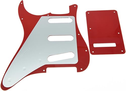 Miniatura 52 de KAISH Golpeador estilo ST/Strat de 11 agujeros SSS Pick Guard con placa trasera ST Trem cubierta para Stratocaster/Strat fabricado en Estados perla