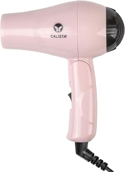 CALISTA GoGo Mini Hair Dryer | Dry and Style Hair with Mini, Foldable Blow Dryer | 1000-Watt Dryer | Includes Concentrator Attachment | Perfect Travel Tool Blush