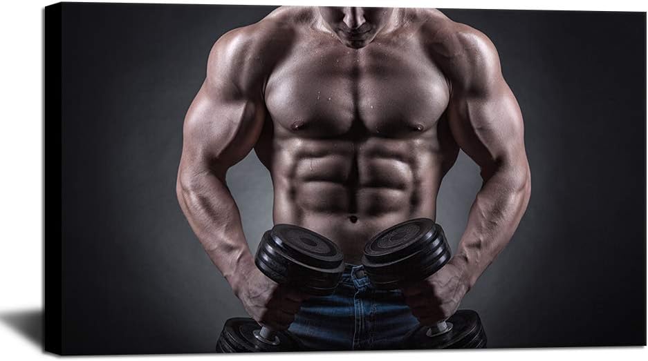 Gym Canvas Wall Art Print Weight Lifting Bodybuilding Poster Boys Bedroom Bedroom Decor Artwork
