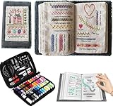 Ce kit livre d'échantillonnage de points de broderie fait également office de livre de broderie de points DIY livre point par point plus instruction de style livre de points pour les amateurs