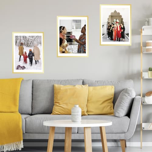 Image of JCJMY 19.25x26.75 Puzzles Frame Gold, Display 18x24 with Mat or 19.25 x 26.75 without, Wall Hanging 19.25 by 26.75 Picture Frame for Poster Photo Canvas Picture Puzzles, Gold