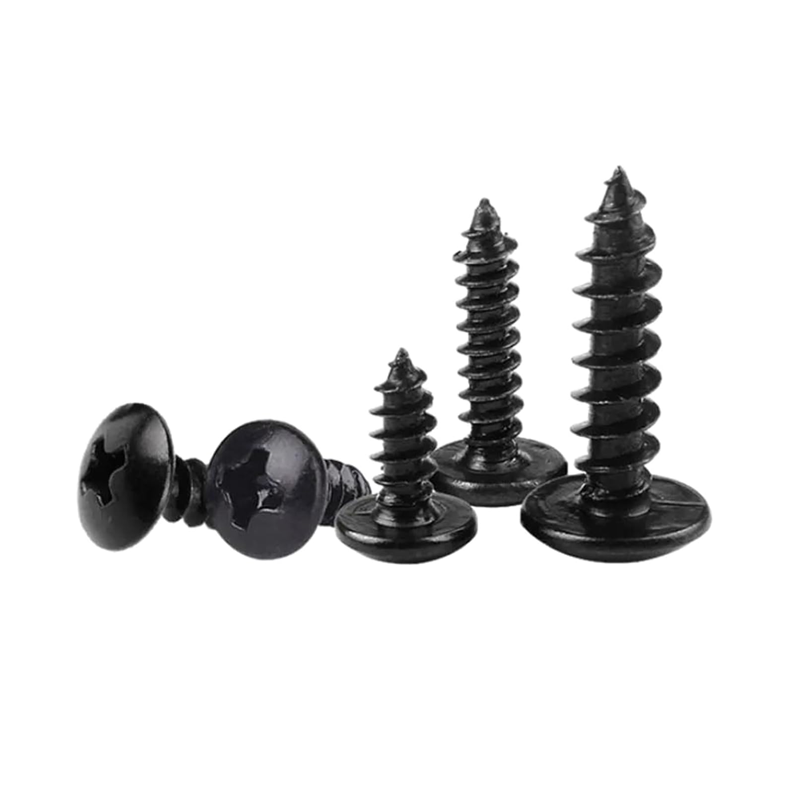 Tornillos autorroscantes 50 Tornillos autorroscantes de Cabeza de Hongo con Ranura en de Acero al Carbono Negro M2.6/M3/M3.5/M4/M5, M3.5 x 30 mm(M5x10mm)