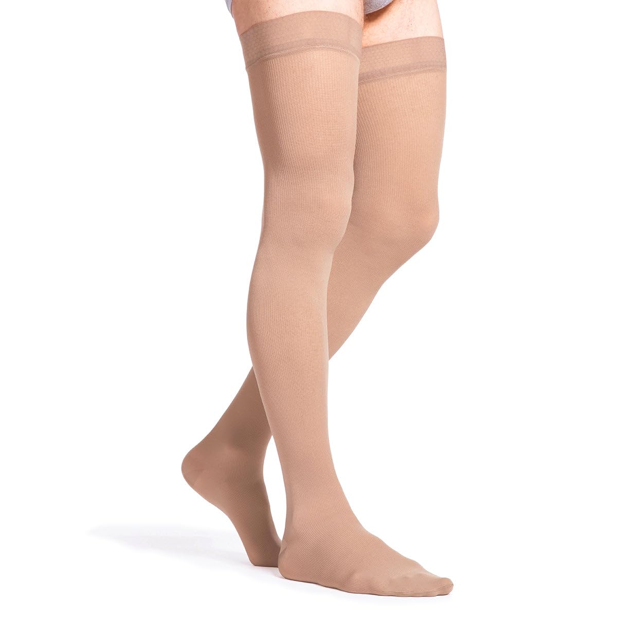 Sigvaris Essential 862 Opaque Men's Closed Toe Thigh Highs w/Grip Top -20-30mmHg Long Crispa XL