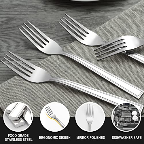 Forks Set (7.76 inch), Hunnycook 24 Pieces Dinner Forks, Stainless Steel Forks Cutlery Set,Mirror Polished Dinner Fork, Metal Fork for Home/Kitchen/Restaurant or Hotel, Dishwasher Safe - 3