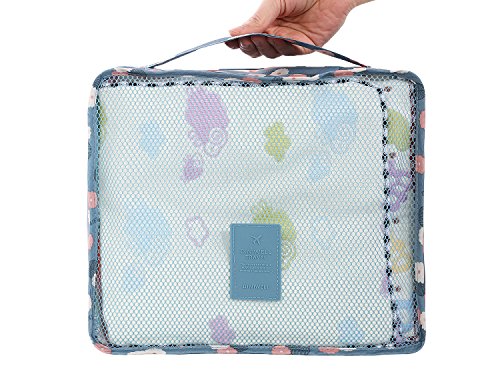 Hiday® 7 Set Packing Cube System - 3 Travel Cubes + 3 Pouches + 1 Premium Shoe Bag - Perfect Travel Luggage Organizer #TOP2