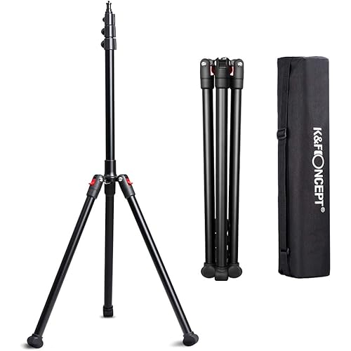 K&F Concept 86.6 inch/2.2m Light Stand with Storage Bag, Aluminium Photography Tripod for Reflectors, Softboxes, Flash, Strobe Lights, Umbrellas, Compact Lightweight Light Tripod