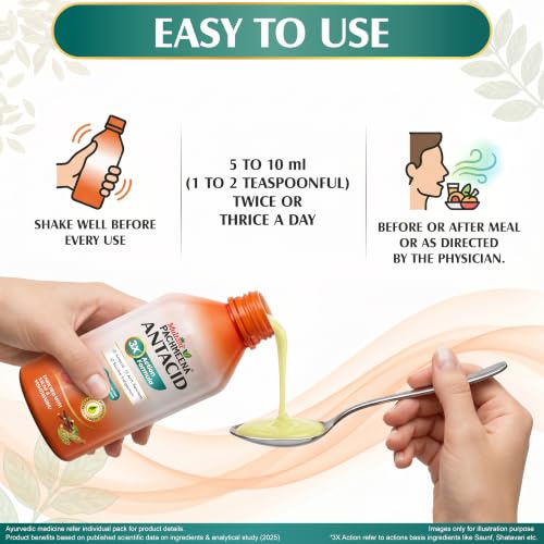 Image of Multani Pachmeena Antacid Digestive Syrup | Sugar Free | Helps Relieve Indigestion, Acidity & Gas | Ayurvedic Digestive Support | 200 ml