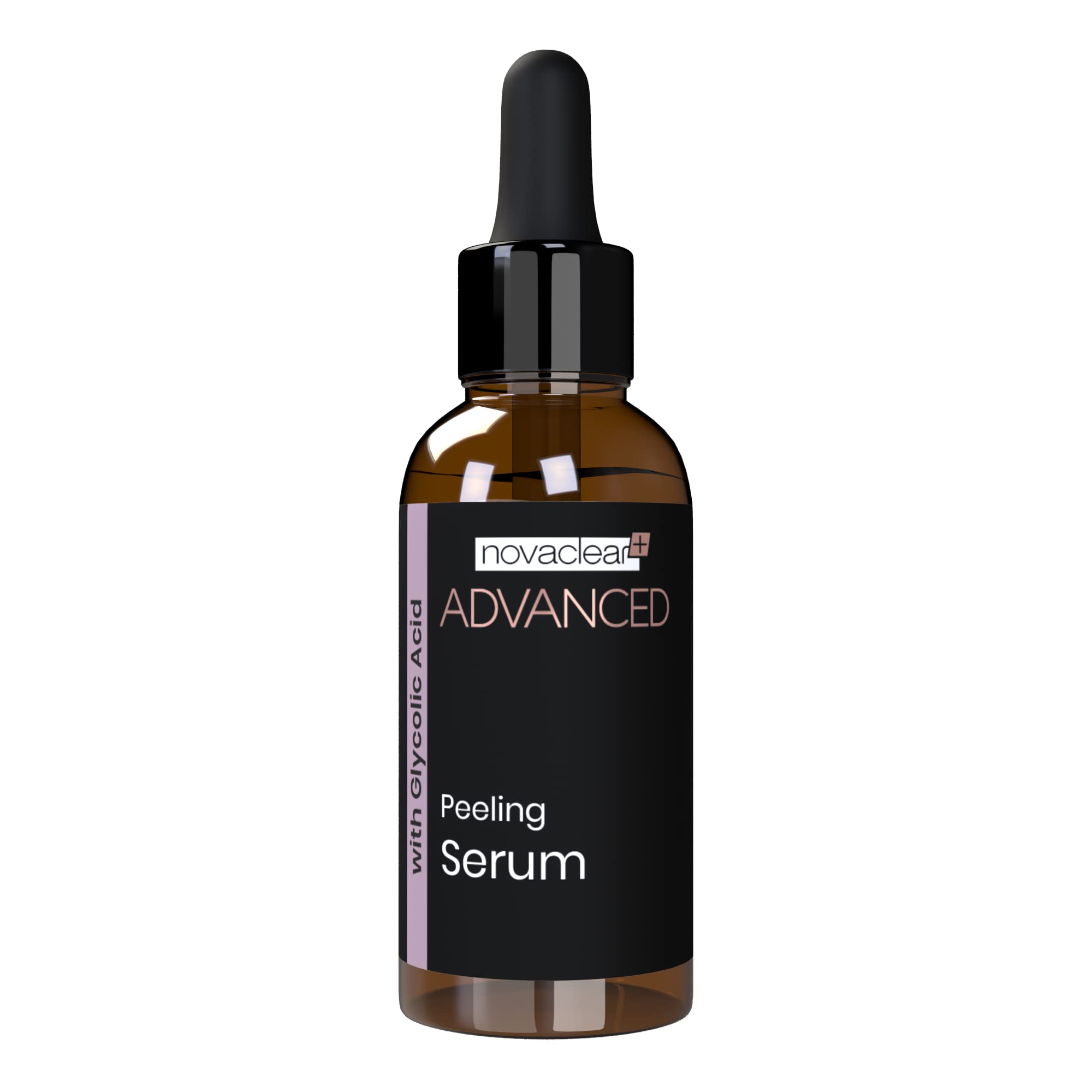 Novaclear Advanced Peeling Serum with Glycolic acid, Peeling Solution for Glowing Skin Smooth Texture & Pore Cleansing
