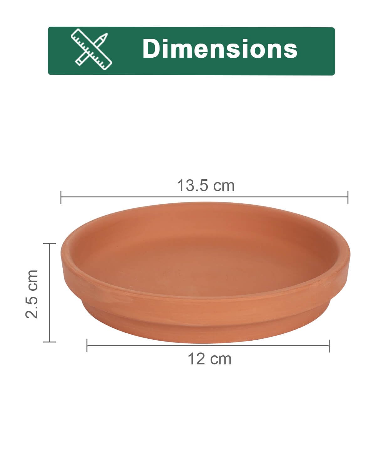 vensovo Lot de 6 petites soucoupes pour pot de fleurs en terre cuite de 12,7 cm, plateaux de fleurs en argile parfaits pour pot de fleurs de 10,2 cm, 11,4 cm, 12,7 cm avec trou de drainage