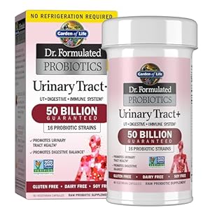 Garden of Life Dr. Formulated – Acidophilus Probiotic Supports Urinary Tract Health Digestive Balance – Gluten Dairy and Soy-Free, 60 Count