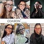 COASION Classic Non-prescription Clear Lens Eyeglasses for Women Thick Square Frame Eyewear - Image 2