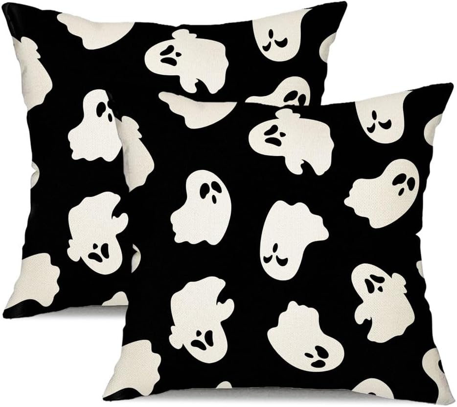 DFXSZ Halloween Pillow Covers 18x18 inch Set of 2 Happy