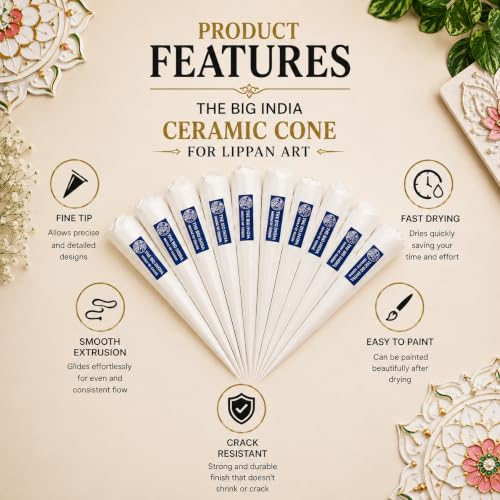 Image of Glitter Liquid Paste Cones for Arts & Crafts Material, Gutta Cone Lippan Art and Decorative Purposes Pack of 4 Cones (Golden)