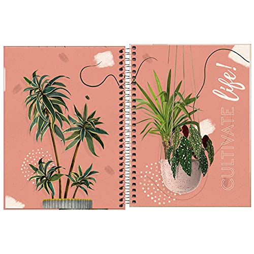 Planner Espiral 17,7 x 24 cm Naturalis 2022 - Estampa Embrace nature fundo rosa claro - Tilibra