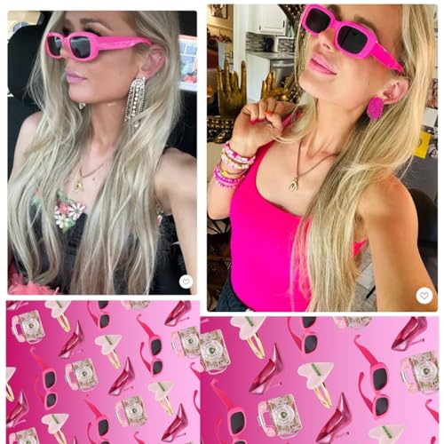 Image of ADE WU Rectangle Sunglasses for Women Men Retro 90s Sunglasses Trendy Black Tortoise Shell Glasses Y2K