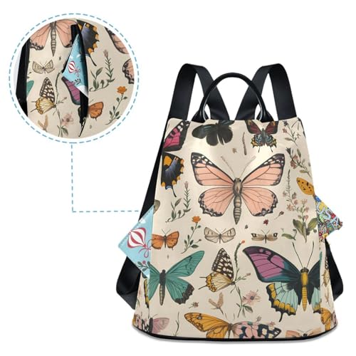 Image of ALAZA Butterfly Pattern Backpack Purse for Women Anti Theft Fashion Back Pack Shoulder Bag