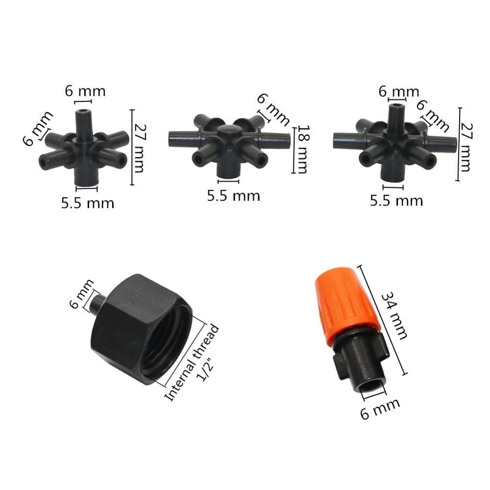 Pressure atomizing misting Sprayer, Langlebige Mehrwege-Zerstäubungsdüsen for den Garten, 360-Grad-Nebelsprinkler, Gartenbewässerung, Landwirtschaft, Bewässerungssprühdüse, 3er-Set(7 Way)