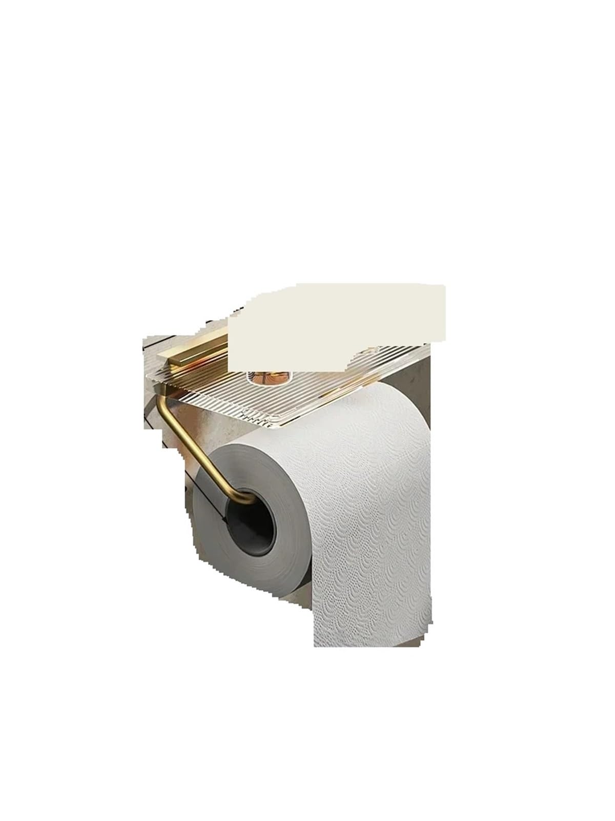 Paper Towel Holder Gold/Sliver Toilet Paper Holder With Shelf No Punching Roll Tissue Hanger Bathroom Accessories(Color 41)