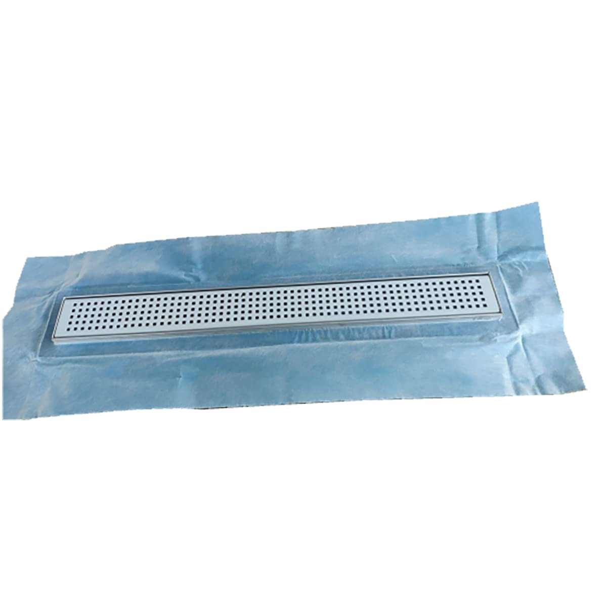 Tooltech® Xpert Waterproof Stainless Steel Linear Shower Drain Square Pattern Grid with Flange, 24" x 5 5/16" x 3 1/8"