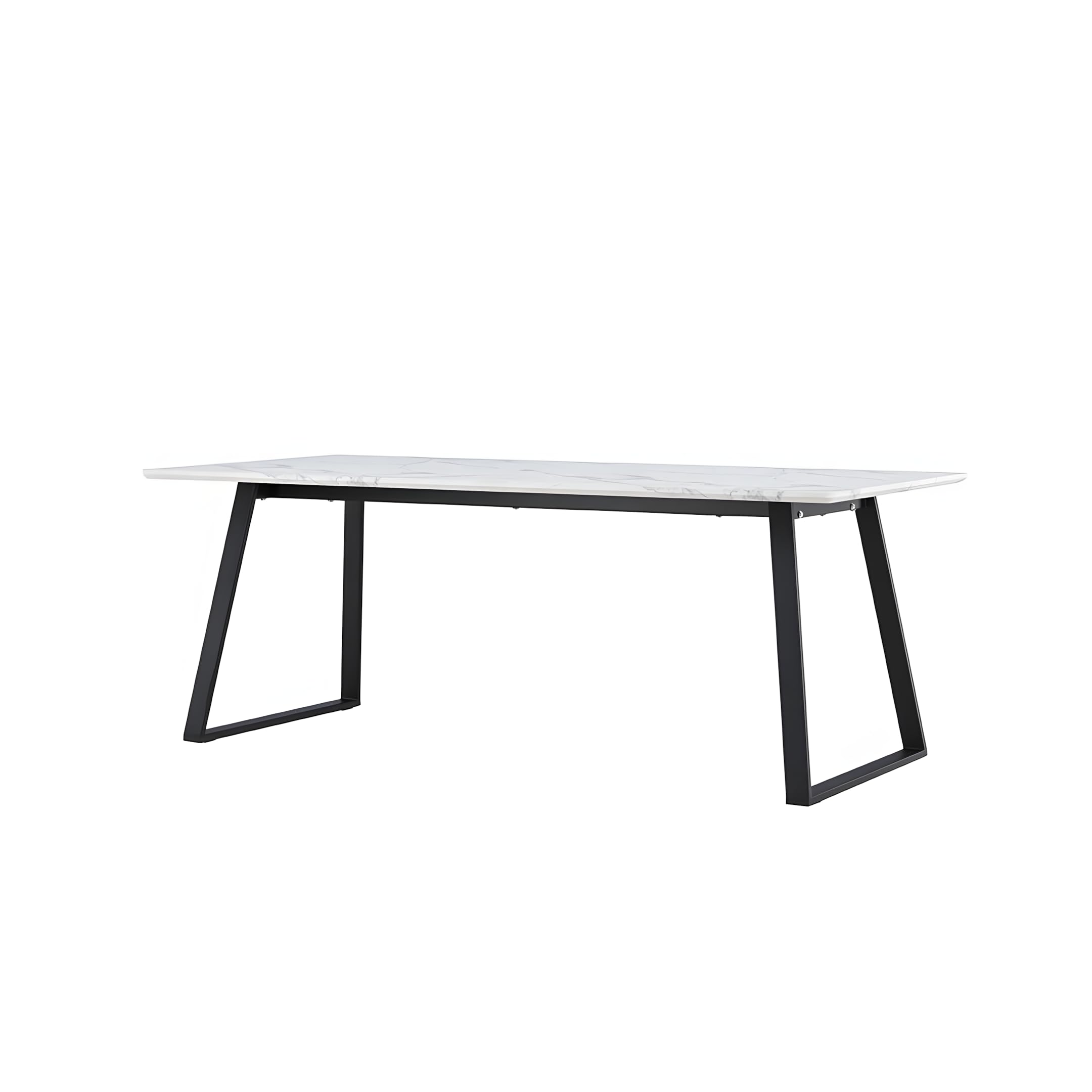 Essgruppe mit 6 Stühlen - Malaga Esstisch 90x200 cm Weiß mit 6 Skagen Stühlen Schwarz Velours skandinavisch Esszimmerset Tischgruppe 6 Personen Skandi Design Essbereich