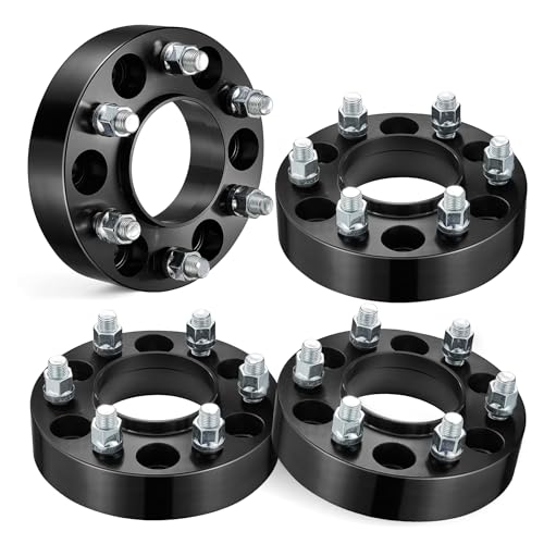 EVIL ENERGY 6x135 Wheel Spacers 1.5 inch Compatible for F150 2015-2025 6x135 mm Hubcentric with Lip 6 Lugs 87.1 mm Hub Bore M14x1.5 Studs Black