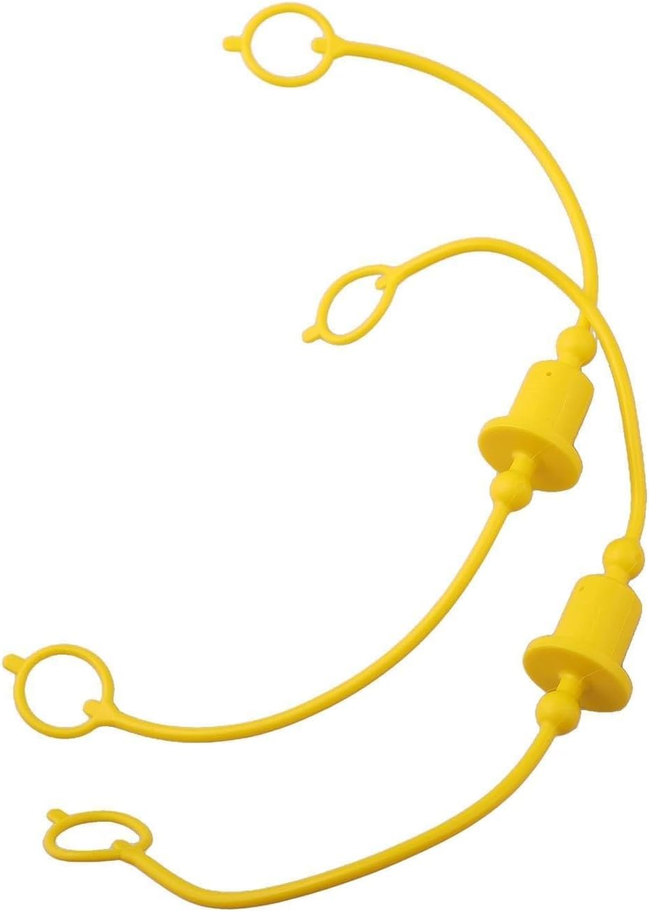Hydraulic Quick Disconnect Fitting Cap 1/4 Inch for ISO-A 7241 and ISO 5675 Standards, PVC Dust Protection Cover for Male and Female Couplers, Red Black Yellow Blue, 2 Sets