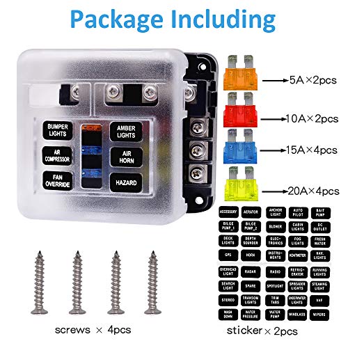 Buying Guide Jtron 12Way Boat Fuse Block, Waterproof Fuse Panel with