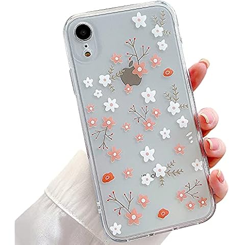 LRANKAI Compatible with iPhone XR Case for Girls Woman,Clear Flower Floral Pattern Soft TPU Rubber Gel Case Shockproof Protective Cover for for iPhone XR 6.1″ Cover