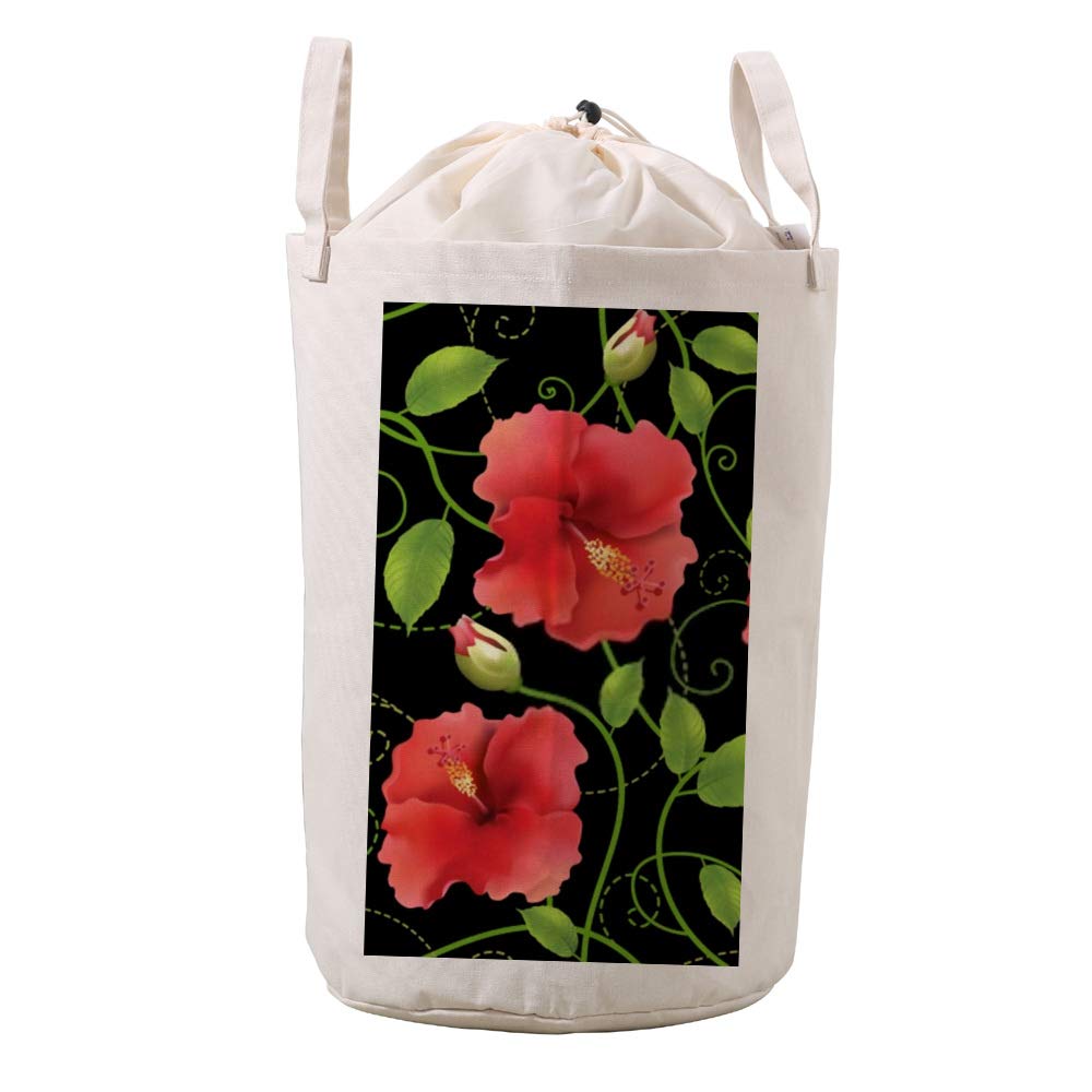 Bolsa de lavandería impermeable de flor de hibisco para solucionar el desorden del baño