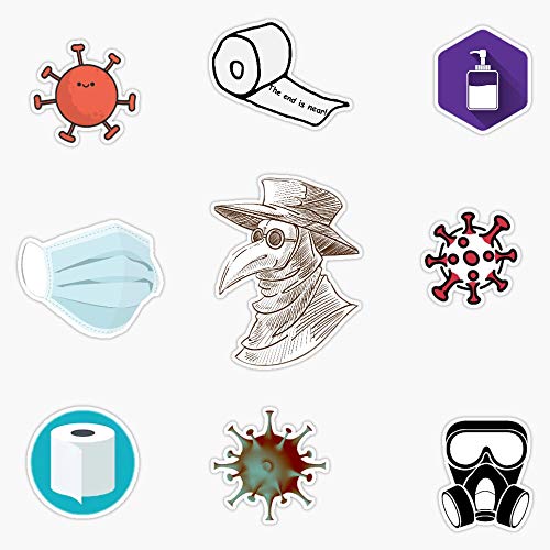 CNW Studio COVID-19 Sticker Pack Vinyl Decal Wall Laptop Car Bumper Sticker 5'