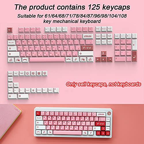 Clear Pattern PBT Keycaps met 3 Kleuren Pattern 125 Keycaps & Keycap Puller & Ondoorzichtig Effect OEM Hoogte PBT… - Image 4