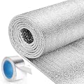 HADOR Window Insulation Kit for Winter 59 in X 99 in, Reflective Insulation Foam Sheet Roll, Double-Sided Pearl Cotton Insulation with Aluminum Foil Cover, Thermal Insulation Shield with Tape