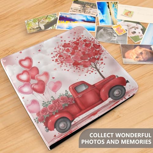 Álbum de fotos con adhesivo DIY, Scrapbook romántico con diseño de globo corazón y camión, organización de 3 anillos, 40 páginas 8x10 para recuerdos miniatura 5