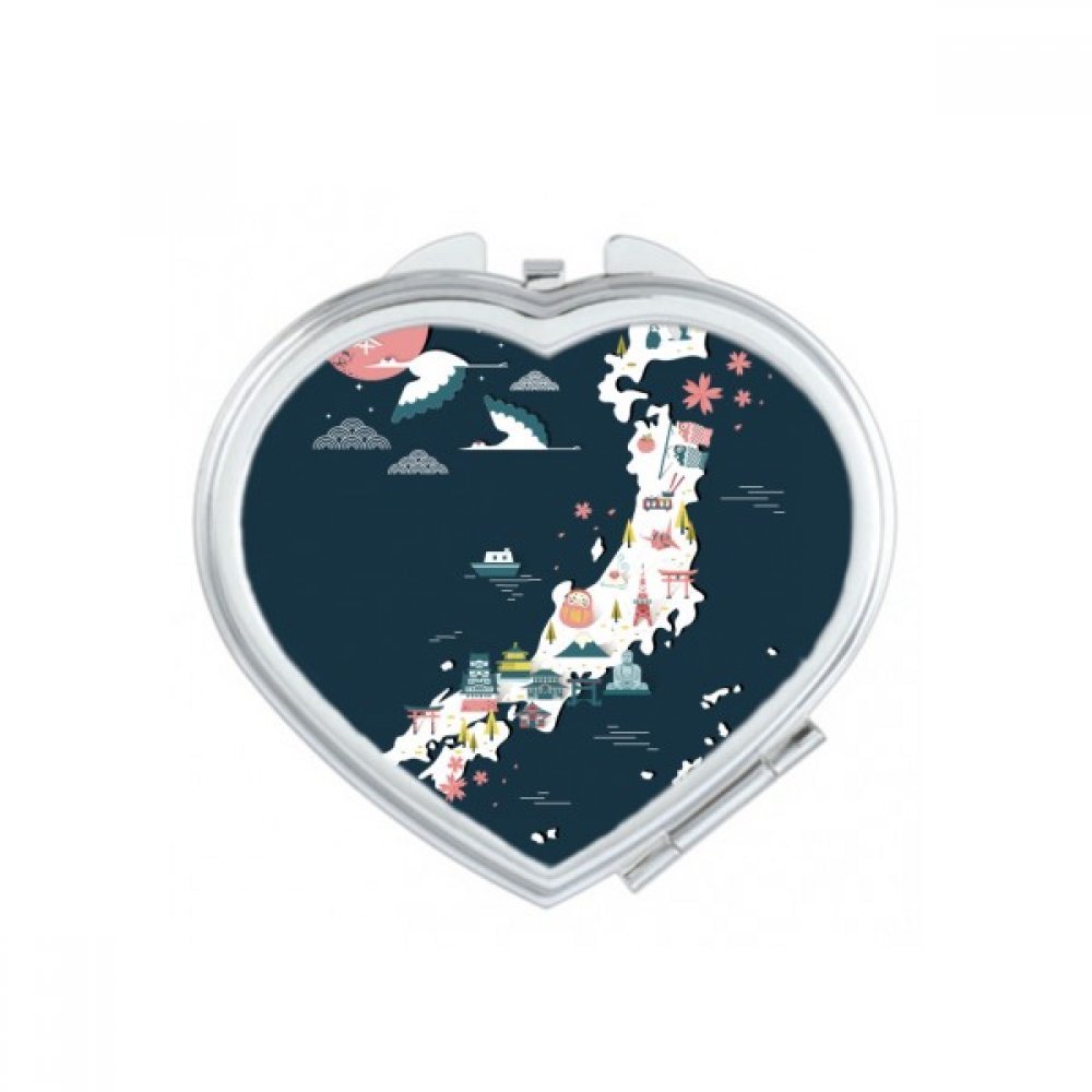 Miroir de poche compact japonais avec motif de petite fille pour maquillage nomade quotidien