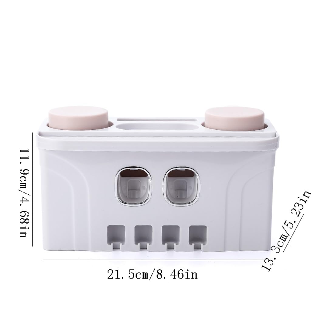 Estante para Cepillos de Dientes Porta spazzolini da Denti Punzonatura Libera Collutorio Porta spazzolini da Denti A Parete Bagno A Parete A Parete Integrato Spremiagrumi Dentifricio(B)