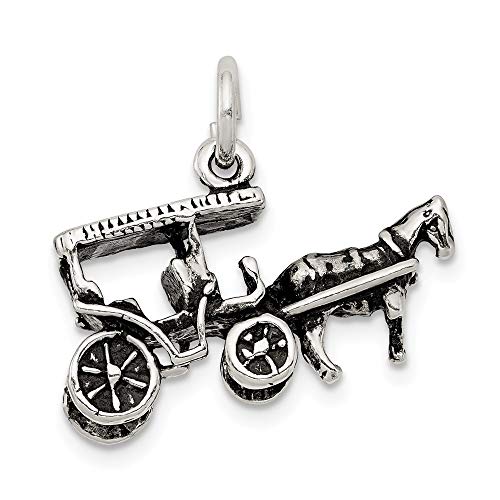 925 sterling silver horse carriage pendant charm necklace travel …