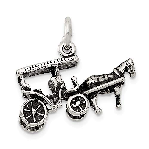 925 Sterling Silver Horse Carriage Pendant Charm Necklace Travel Transportation Fine Jewelry For Women Gifts For Her