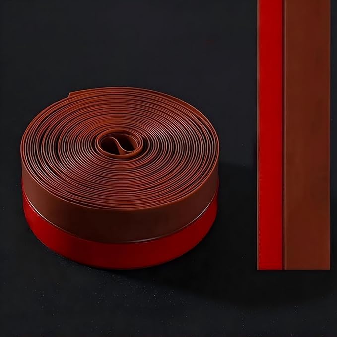 Door Draft Stopper - 1 Meter Weather Stripping Door Seal Strip, Under Door Sweep for Noise, Dust & Draft Protection (Brown)|DAS-P616-image-30