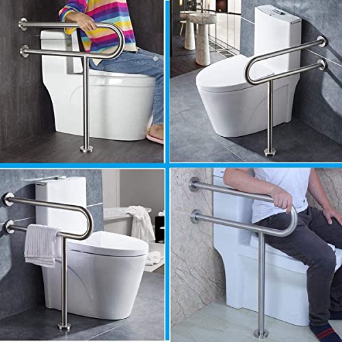 Image of Dolphy Stainless Steel Wall Mounted U-Shaped Support Grab bar (Set of 1)