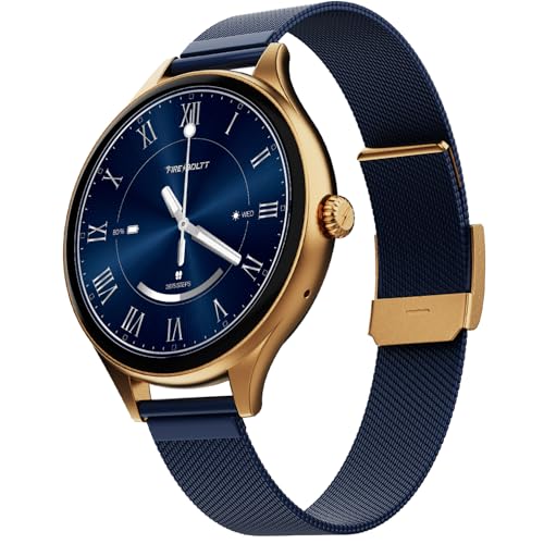 Image of Fire-Boltt Phoenix Air Smart Watch 1.26 inch Round Display, Rotating Button, Wireless Charging, Ultra Lightweight Metal Body, Bluetooth Calling, Smartwatch with Silicone & Mesh Steel Straps Sapphire